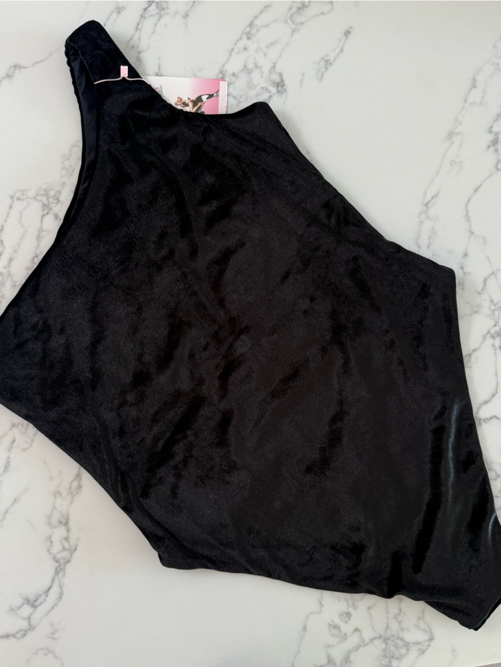 One-Shoulder Black Embellished Sunburst One-Piece Swimsuit - Picture 3 of 7